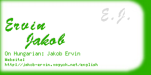ervin jakob business card